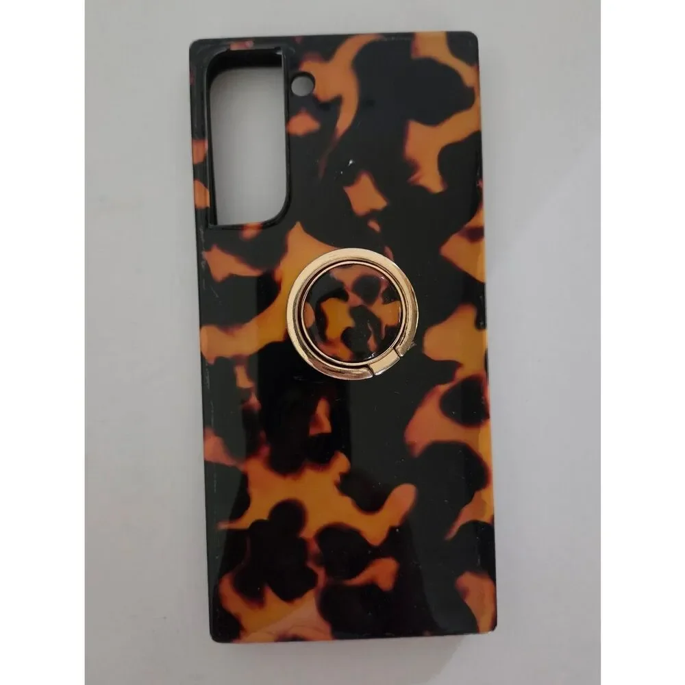 Flaunt SQUARE® Tortoise Shell Samsung Galaxy S21 Case With Phone Ring